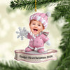 (Photo Inserted) Blisscorners Baby First Christmas Custom Photo - Personalized Custom Acrylic Ornament