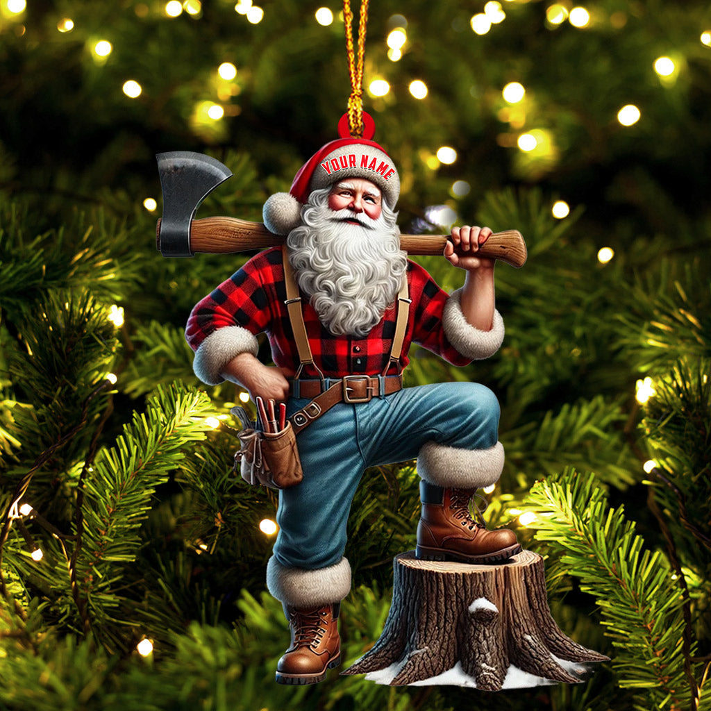 Blisscorners Carpenter Santa Christmas Ornament, Personalized Ornaments2D Flat LM2211