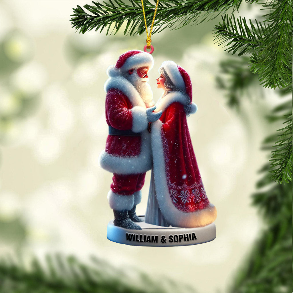 Blisscorners Santa Couple Christmas Ornament, Personalized Ornament2D Flat LM2211