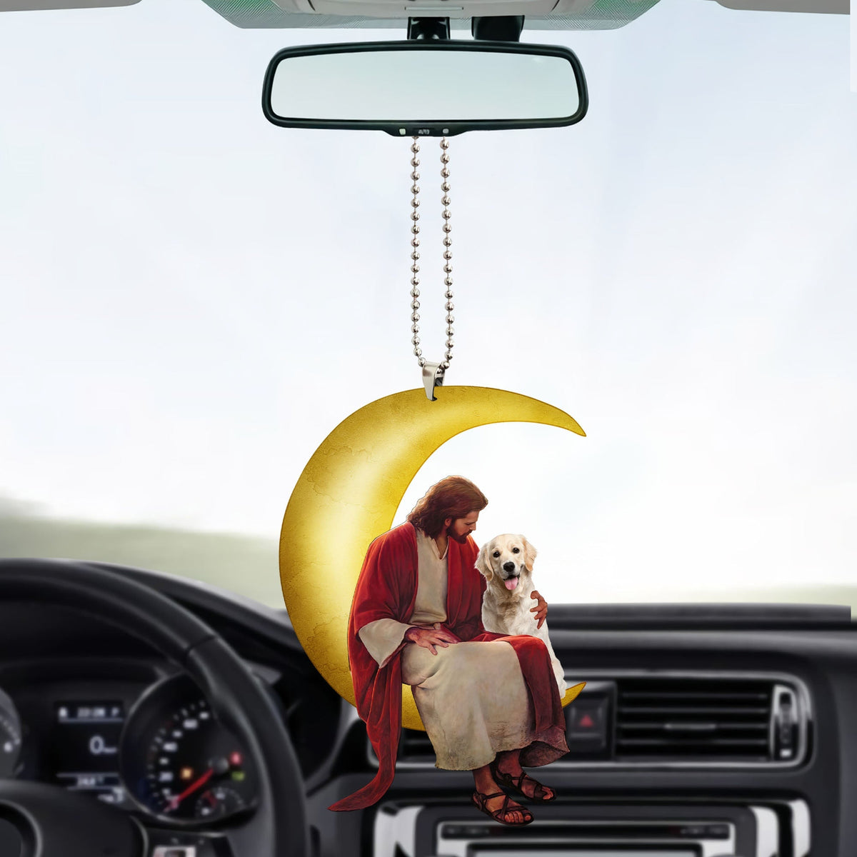 Blisscorners Jesus Car Ornament, Custom Photo And Name, Personalized Acrylic Ornament2D Flat LM2111