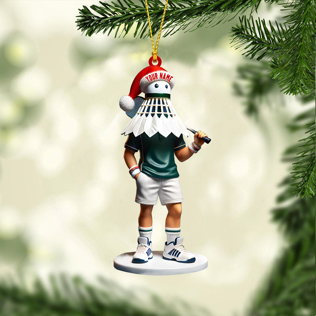 Blisscorners Shuttlecock Badminton Christmas Ornament, Personalized Ornament2D Flat LM2211