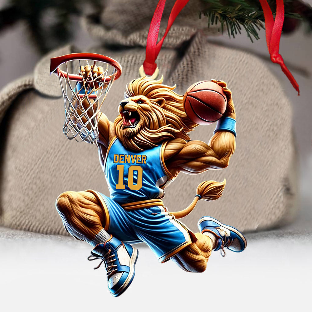 Blisscorners Lion Basketball Christmas Ornament, Personalized Ornament2D Flat LM2211