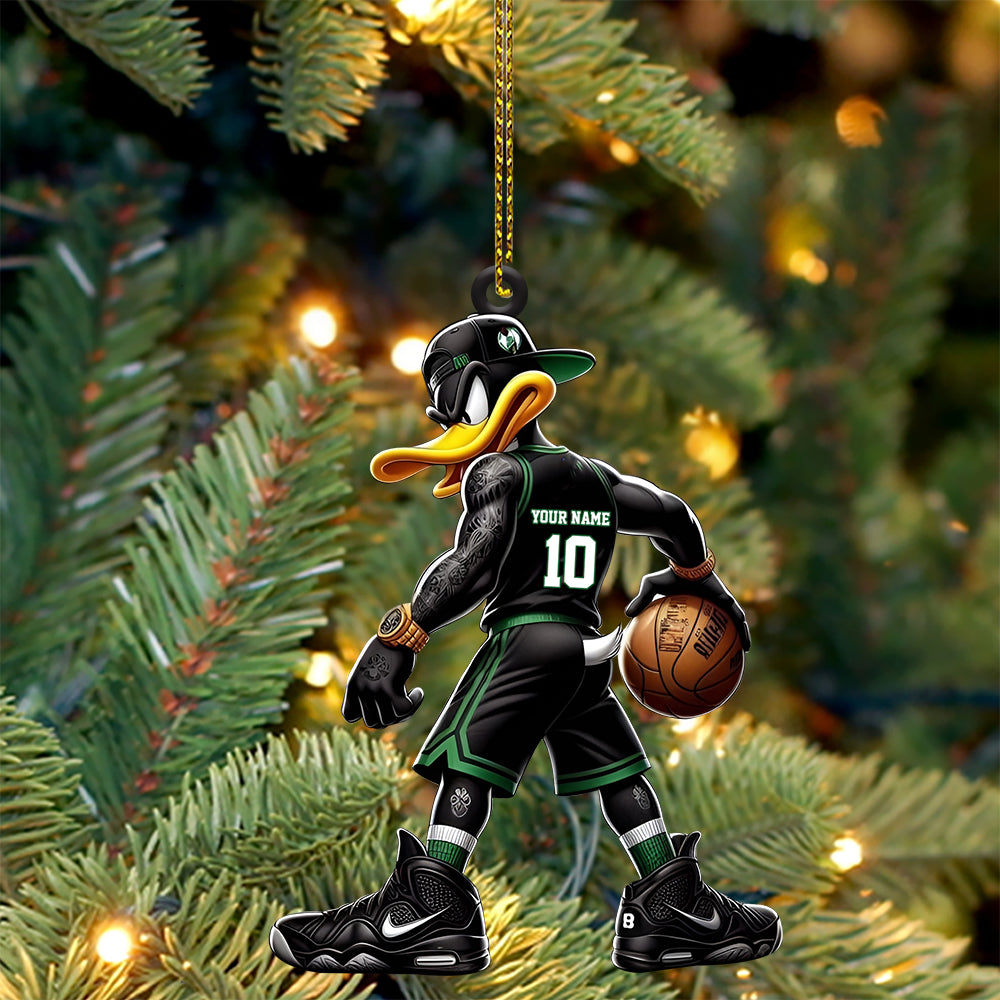 Blisscorners Custom Black Duck Basketball Ornament, Personalized Ornament2D Flat LM2211