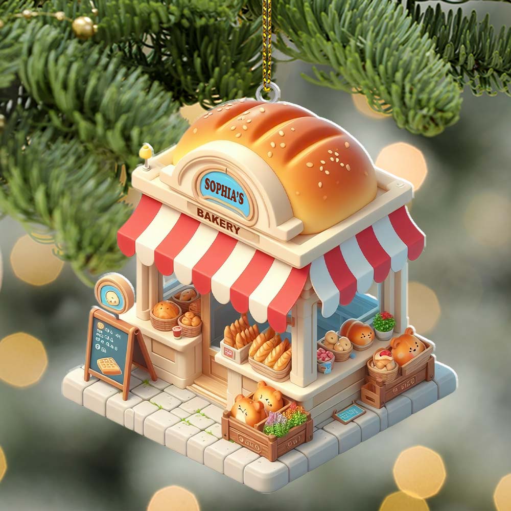 Blisscorners Bread Bakery Christmas Ornament, Personalized Ornament2D Flat LM2211