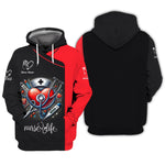 Blisscorners 3D Full Print Heart With Nursing Tools T-Shirts Personalized Name Gift For Nurse Lovers