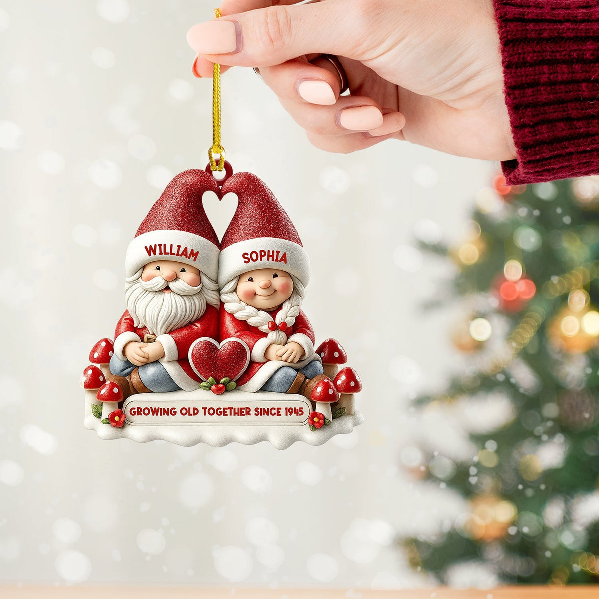 Blisscorners Growing Old Together Christmas, Home Decor, Christmas Ornament2D Flat LM2111