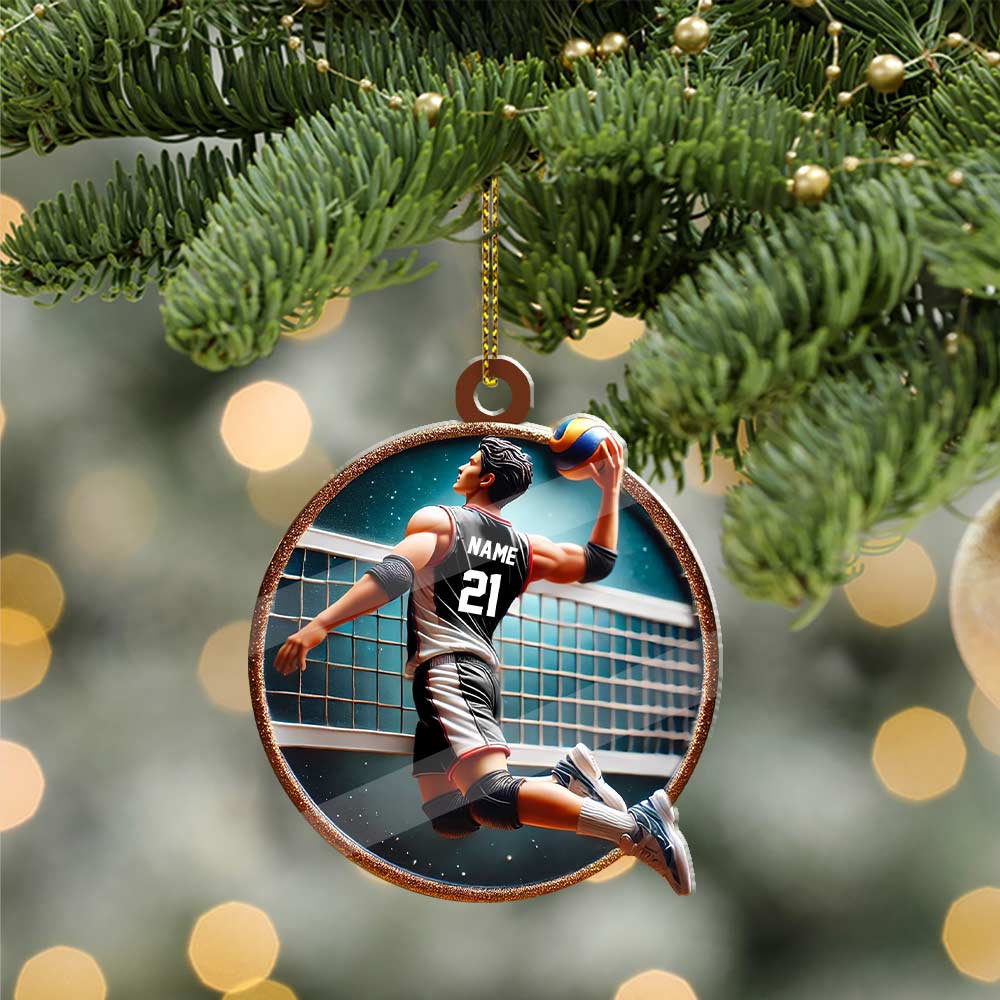 Blisscorners Custom Name and Number Handball Ornament, Christmas Gift for Handball Lover72D Flat LM2211