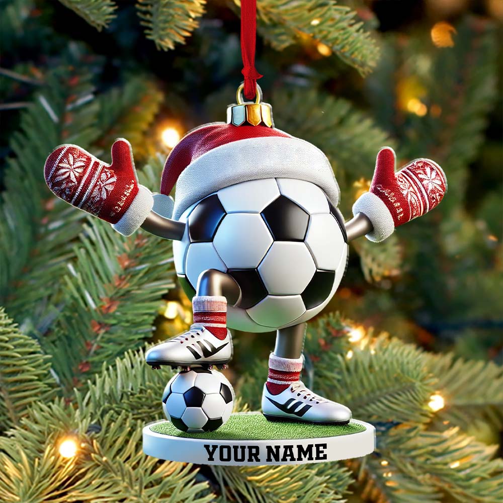 Blisscorners Football Ball Christmas Ornament, Personalized Ornament2D Flat LM2211