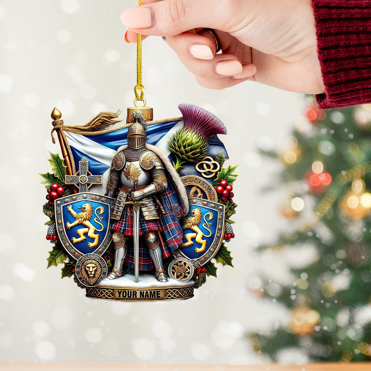 Blisscorners Scotland Lover Christmas Ornament, Personalized Ornament2D Flat LM2211