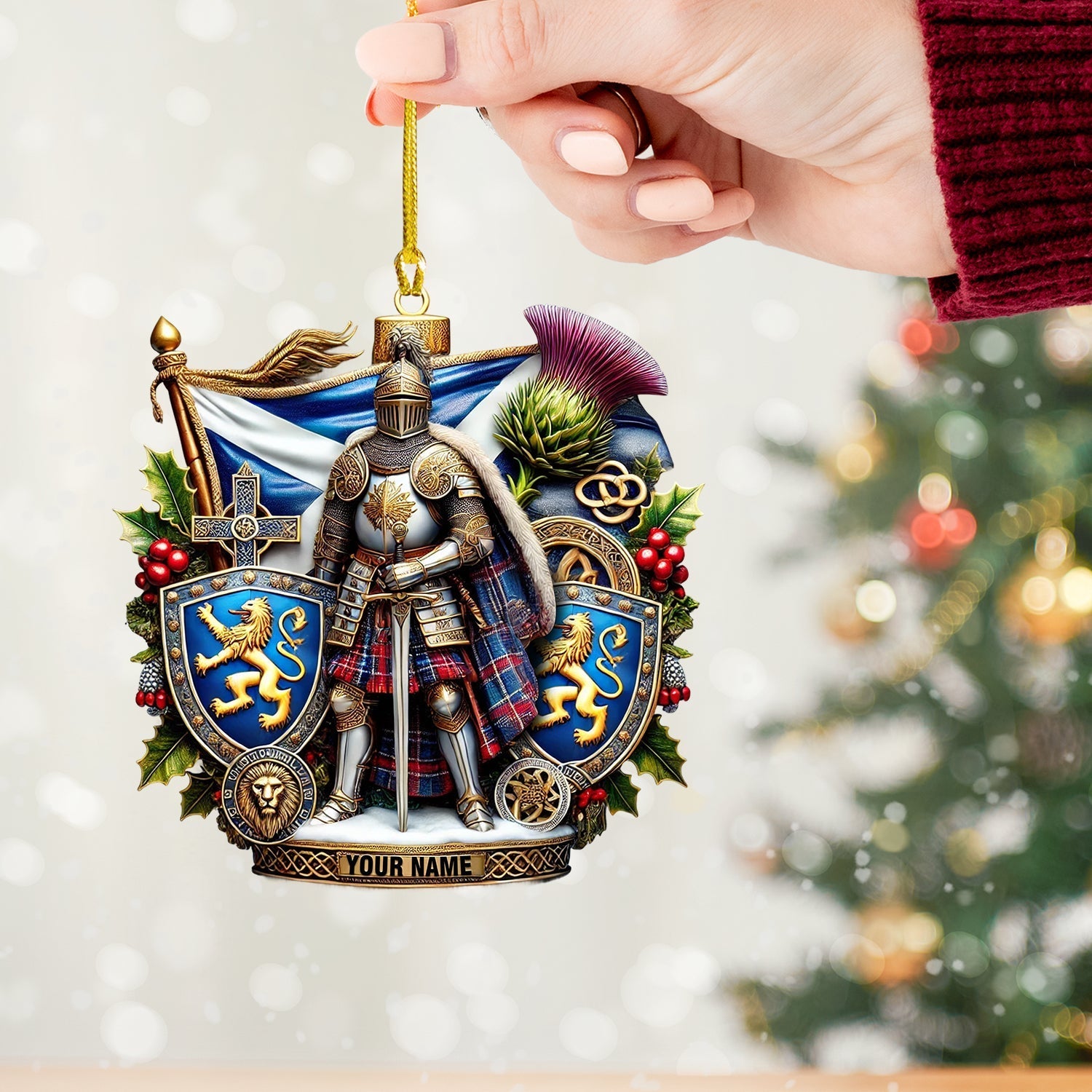 Blisscorners Scotland Lover Christmas Ornament, Personalized Ornament2D Flat LM2211