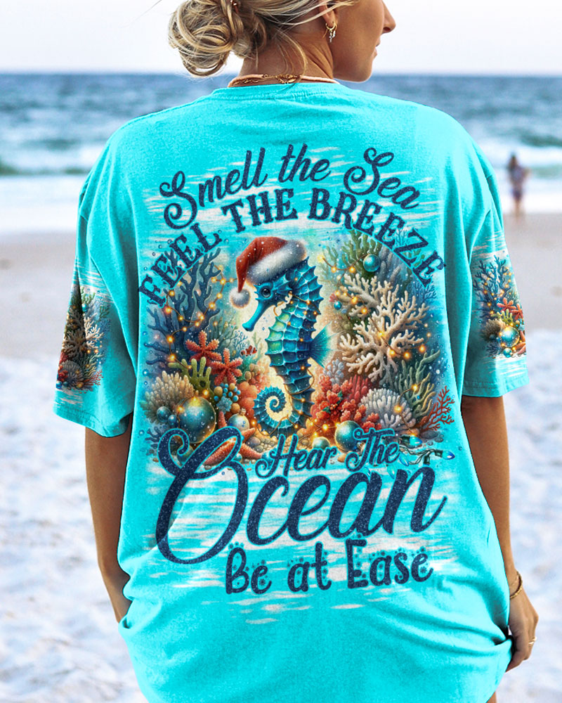 BLISSCORNERS SMELL THE SEA FEEL THE BREEZE SEAHORSE CHRISTMAS ALL OVER PRINT
