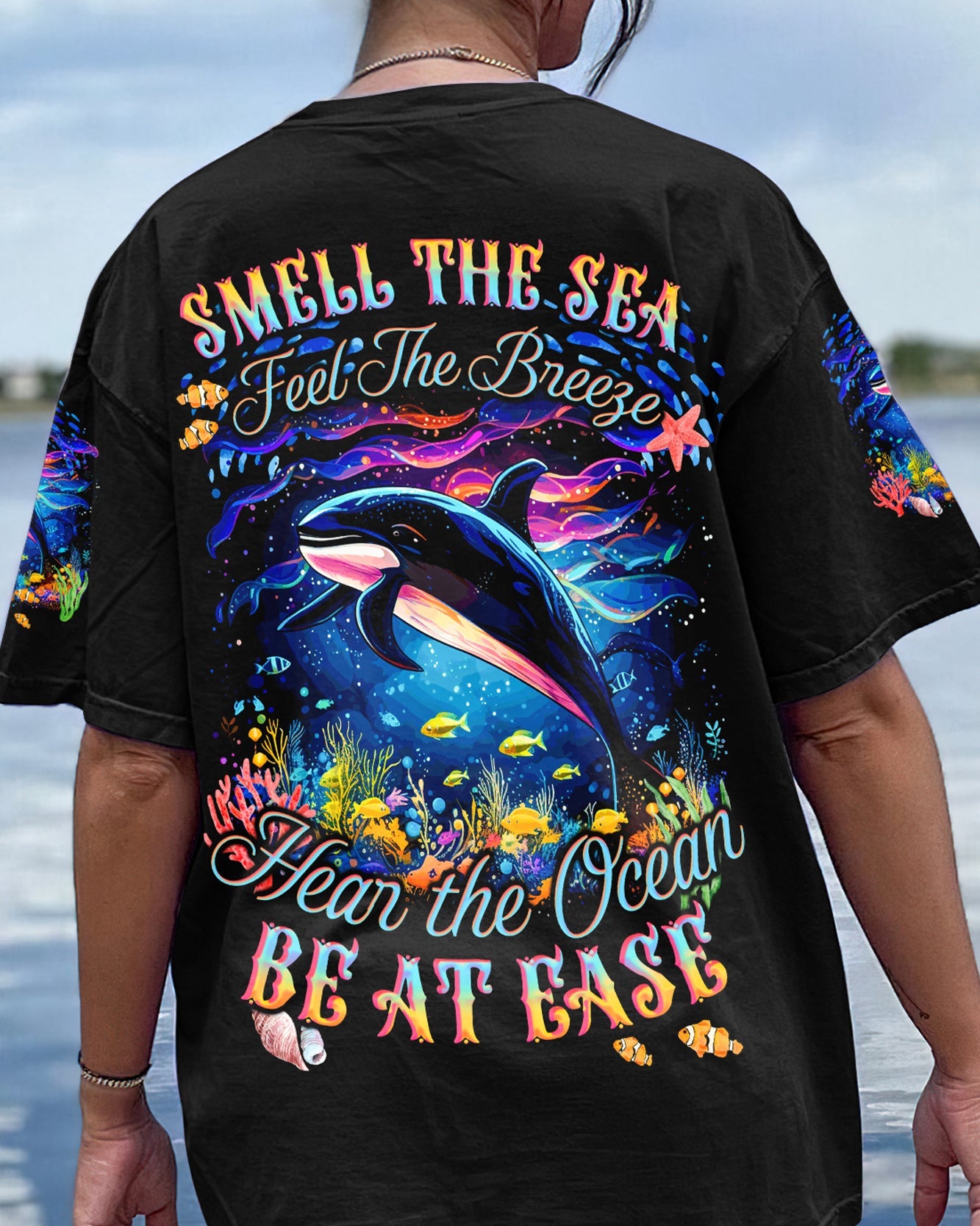 BLISSCORNERS SMELL THE SEA FEEL THE BREEZE ORCA WHALE ALL OVER PRINT