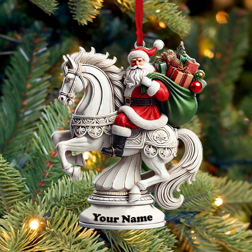 Blisscorners Chess Santa Christmas Ornament, Personalized Ornament2D Flat LM2211
