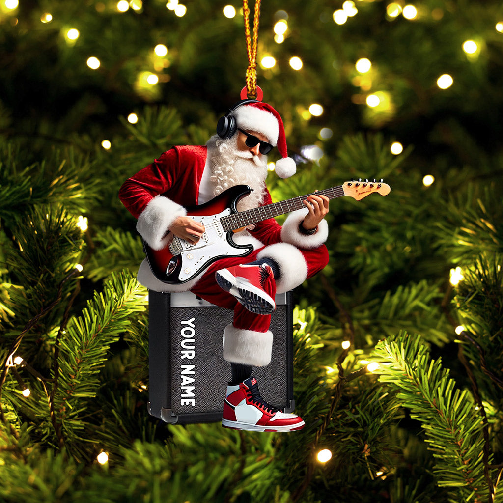 Blisscorners Santa Street Musician Home Decor Christmas Ornament, Personalized Ornament2D Flat LM2211