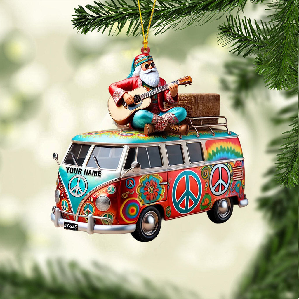 Blisscorners Happy Hippie Santa Christmas Ornament, Personalized Ornament2D Flat LM2211