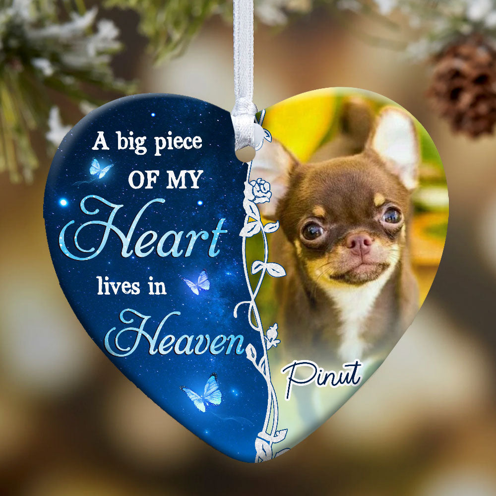 Blisscorners The Hardest Goodbye  - Personalized Heart Ceramic Ornament - Gift For Pet Lover2D Flat LM2111