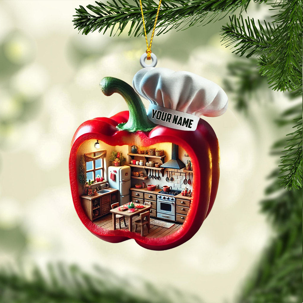Blisscorners Bell Pepper Christmas Ornament, Personalized Ornament2D Flat LM2211