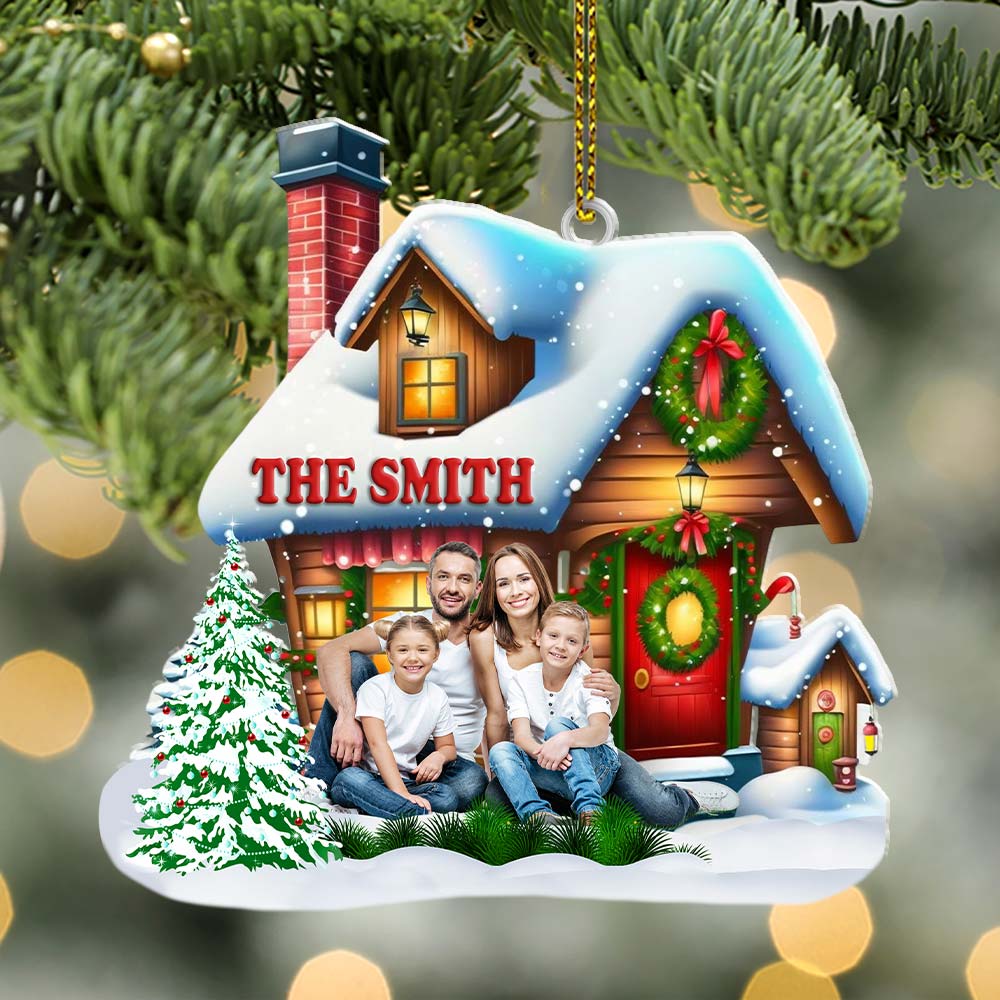 Blisscorners Custom Name and Photo Family Ornament, Family Christmas Decoration2D Flat LM2211