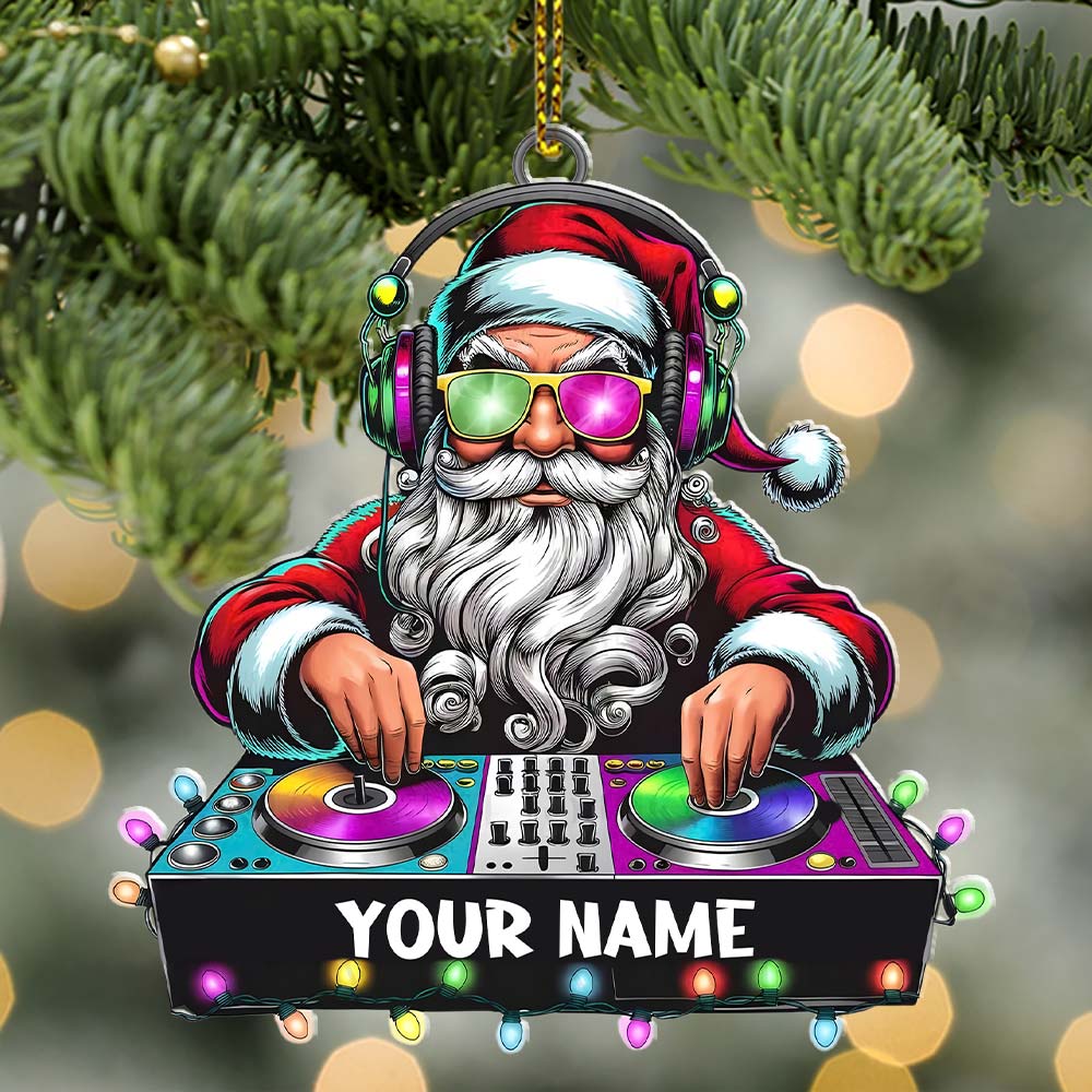 Blisscorners DJ Santa Ornament, Personalized Ornament2D Flat LM2211