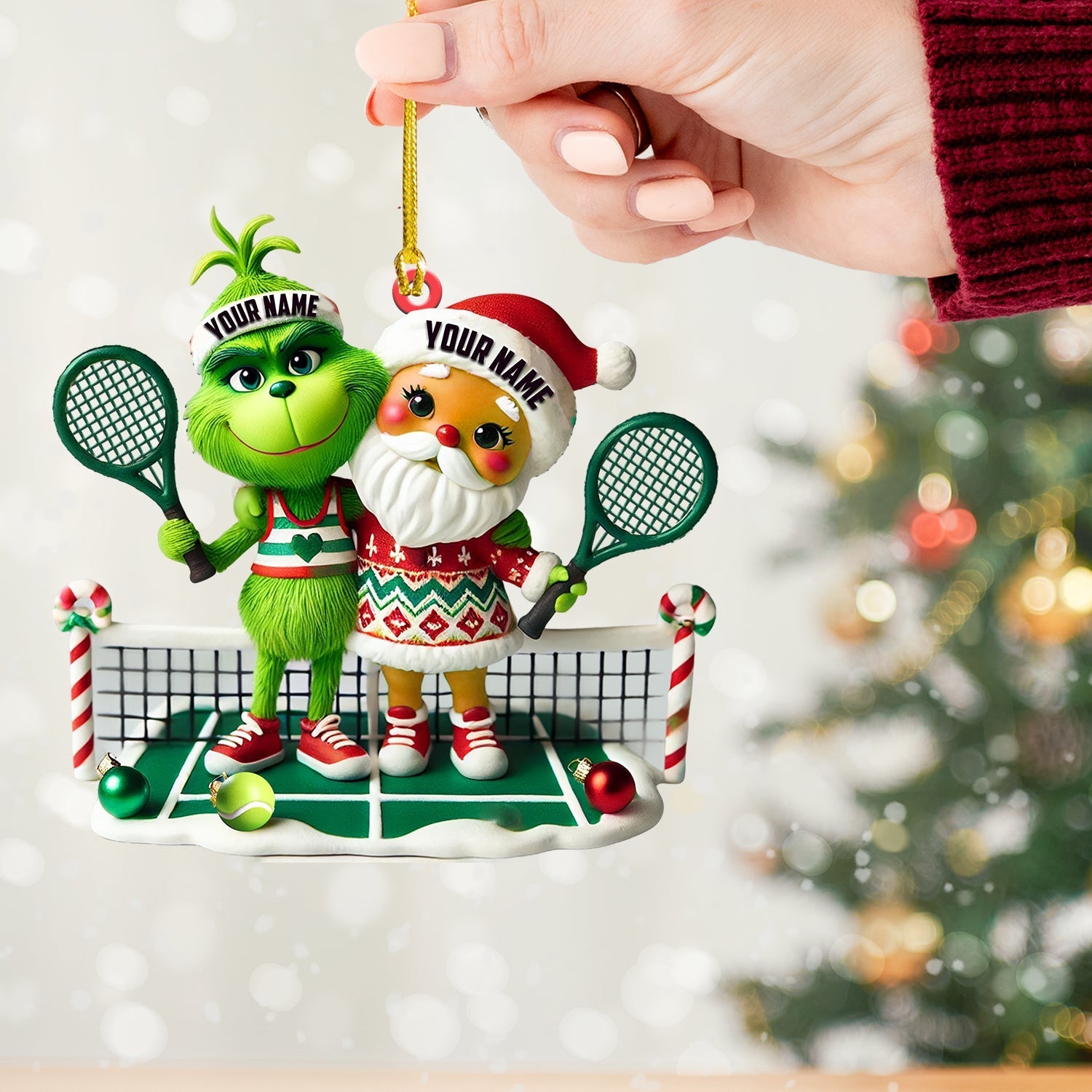 Blisscorners Couple Tennis Home Decor Christmas Ornament, Personalized Ornament52D Flat LM2211