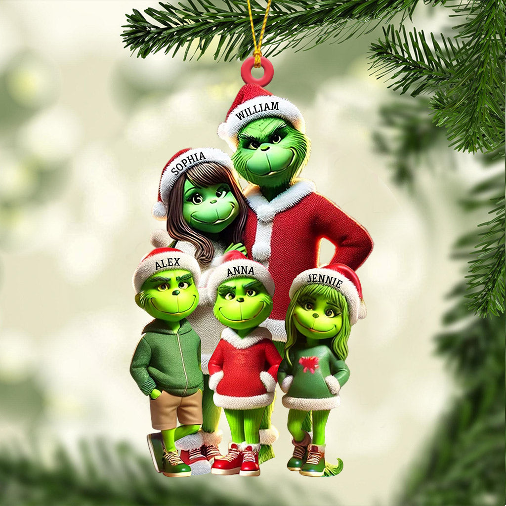 Blisscorners ELF Family Christmas Ornament, Personalized Ornament2D Flat LM2211