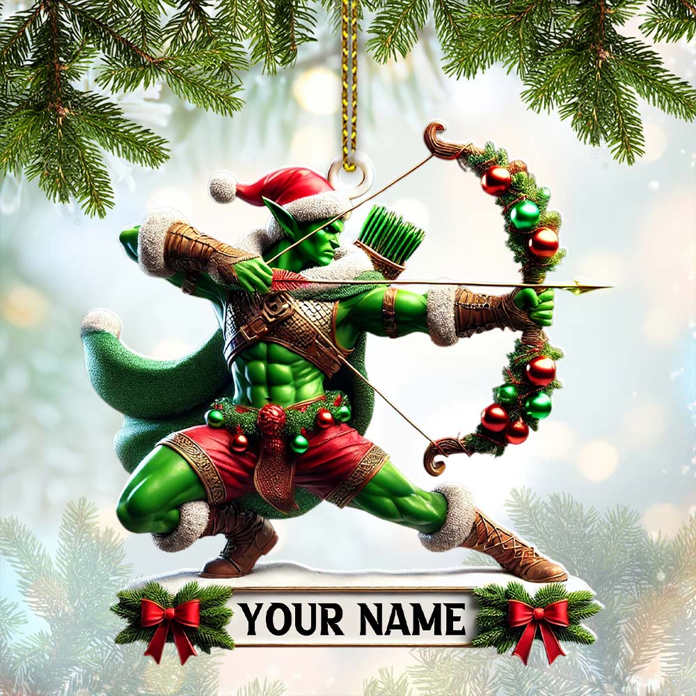 Blisscorners Christmas ELF Archery Ornament, Personalized Ornament2D Flat LM2211