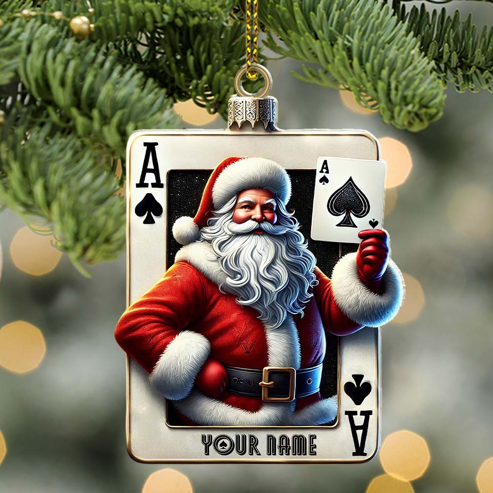 Blisscorners Santa Poker Ornament, Personalized Ornament2D Flat LM2211