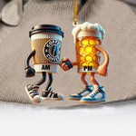 Blisscorners Beer And Coffee Couple Christmas Ornament, Personalized Ornament2D Flat LM2211