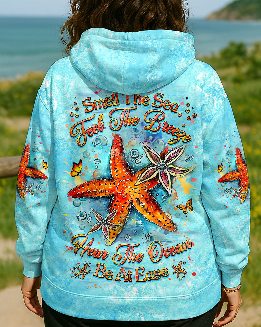 BLISSCORNERS SMELL THE SEA FEEL THE BREEZE STARFISH ALL OVER PRINT