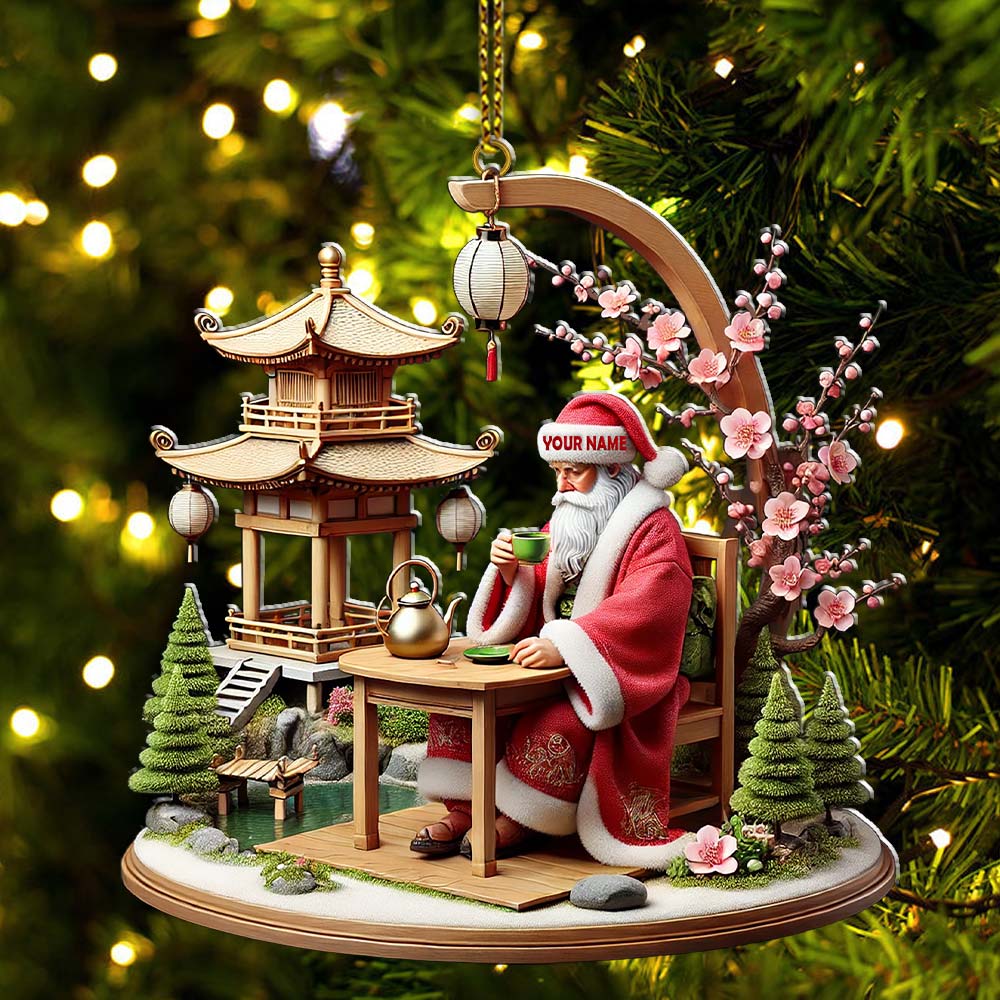 Blisscorners Custom Name Japan Santa Ornament, Japan Lover Christmas Gift542D Flat LM2111