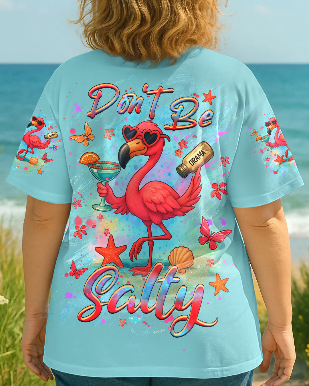 BLISSCORNERS DON'T BE SALTY FLAMINGO ALL OVER PRINT