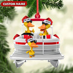 Blisscorners Personalized Funny Ducks Acrylic Christmas Ornament, Family Boat Xmas Gift for Friends & Hunters LM0411