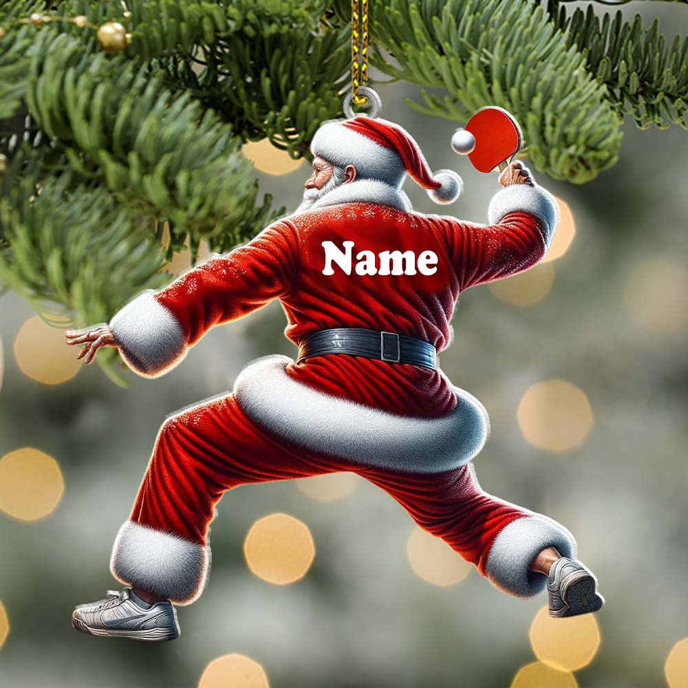 Blisscorners Custom Name Ping Pong Santa Ornament, Ping Pong Christmas Gift2D Flat LM2111