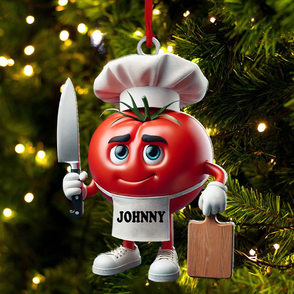 Blisscorners Tomato Chef Christmas Ornament, Personalized Ornament2D Flat LM2211