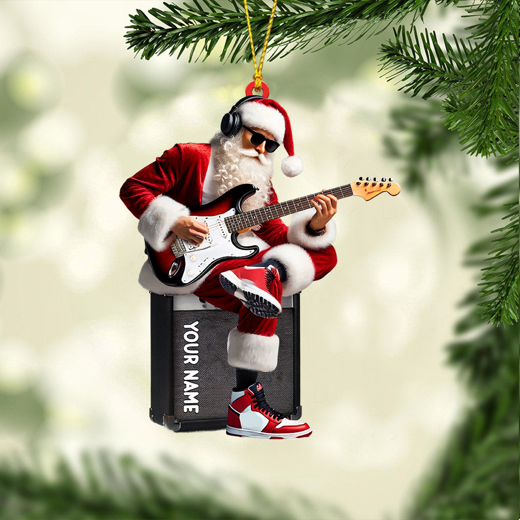 Blisscorners Santa Street Musician Home Decor Christmas Ornament, Personalized Ornament2D Flat LM2211