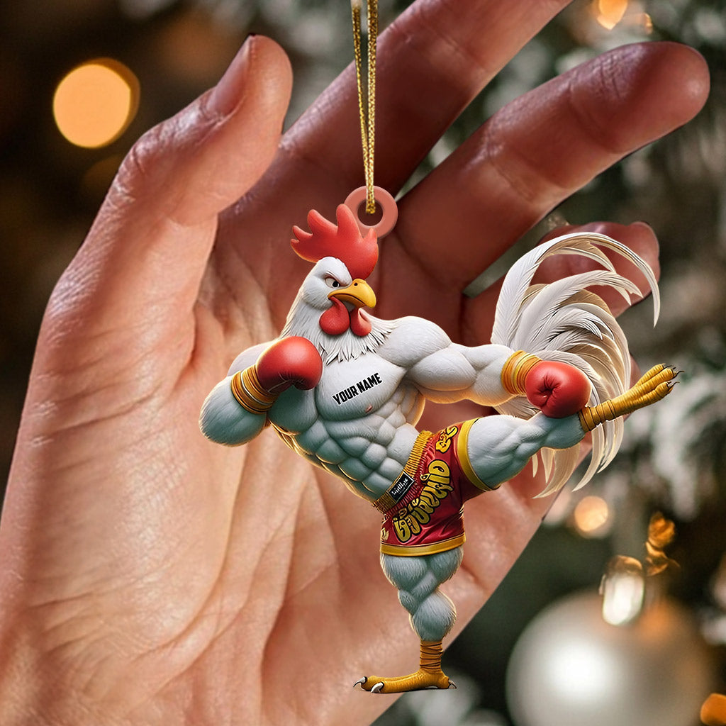 Blisscorners Chicken Muay Thai Christmas Ornament, Personalized Ornament2D Flat LM2211