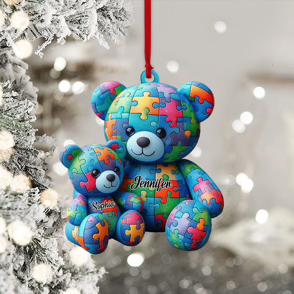 Blisscorners Autisum Bear Ornament, Personalized Ornament2D Flat LM2211