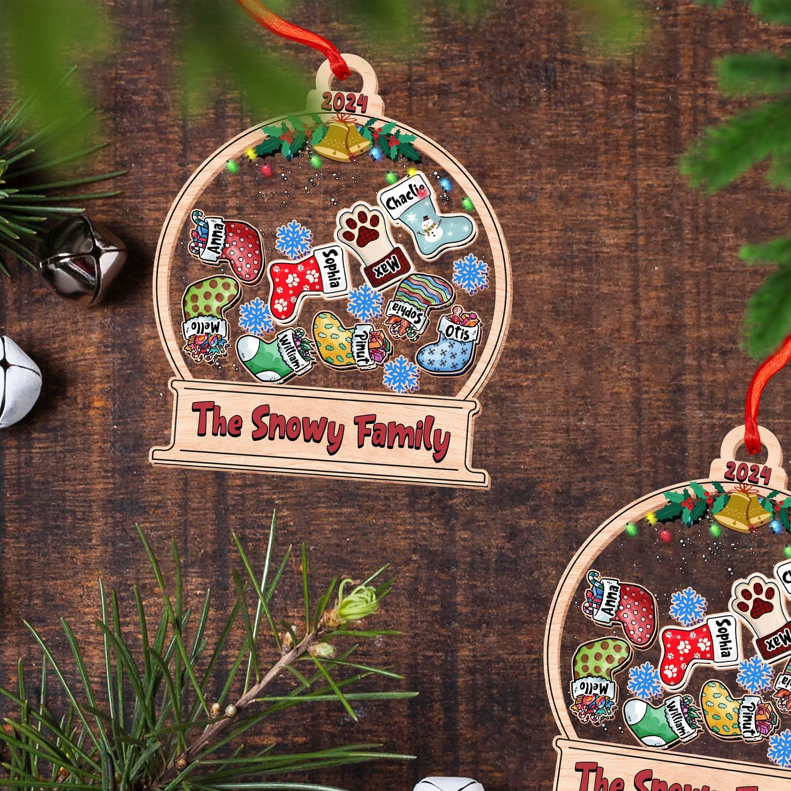 Blisscorners Personalized Shaker Ornament - Our Family - Custom Shaker Ornament2D Flat LM2211