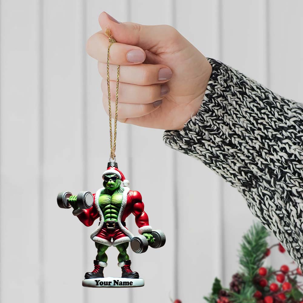 Blisscorners Gym Work Out ELF Christmas Ornament, Personalized Ornament, Gymnastics Christmas Gift2D Flat LM2211