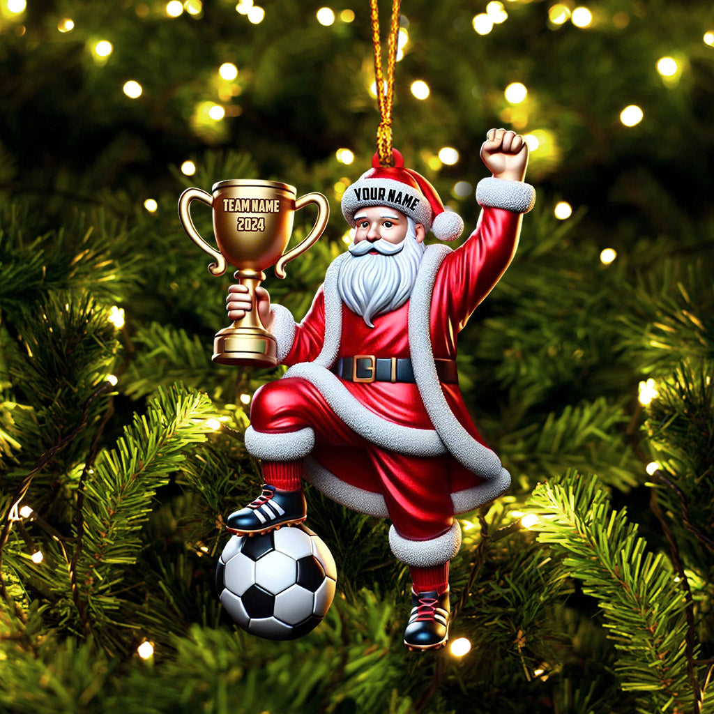 Blisscorners Football Champion Santa Christmas Ornament, Personalized Ornament2D Flat LM2211