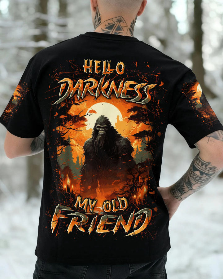 BLISSCORNERS HELLO DARKNESS MY OLD FRIEND BIGFOOT ALL OVER PRINT