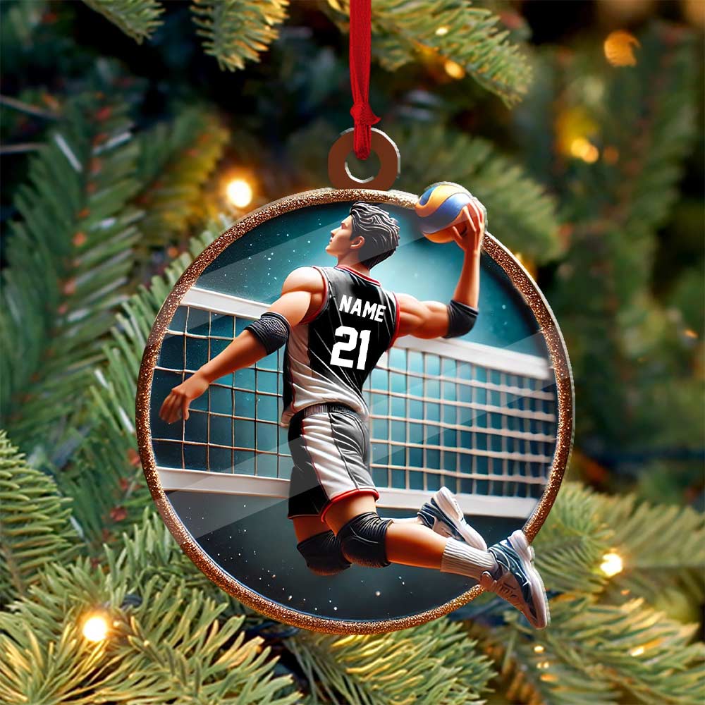 Blisscorners Custom Name and Number Handball Ornament, Christmas Gift for Handball Lover72D Flat LM2211