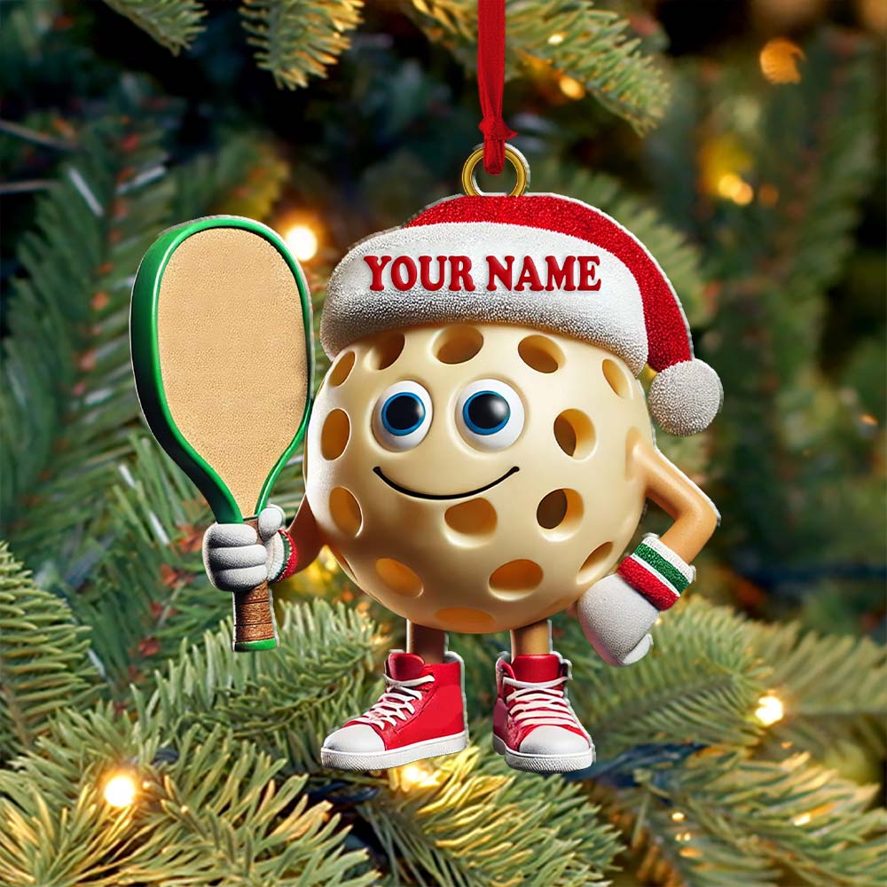 Blisscorners Custom Name Pickleball Ornament, Pickleball Lover Christmas Gift2D Flat LM2211