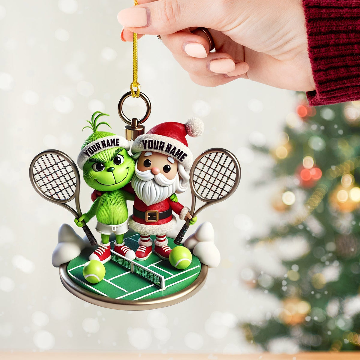 Blisscorners Couple Tennis Home Decor Christmas Ornament, Personalized Ornament2D Flat LM2211