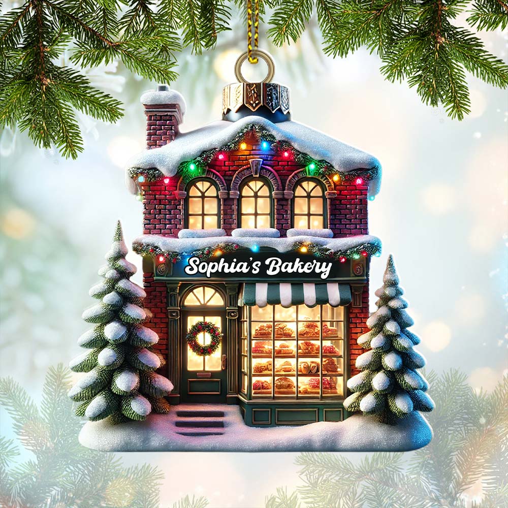 Blisscorners Custom Christmas House Ornament, Personalized Ornament2D Flat LM2211
