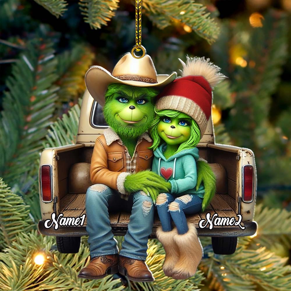 Blisscorners Custom Name Couple Christmas Ornament, Lover Christmas Gift2D Flat LM2111