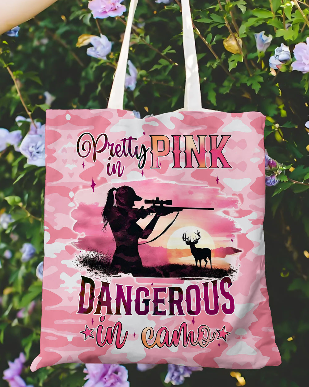 BLISSCORNERS PRETTY IN PINK HUNTING TOTE BAG