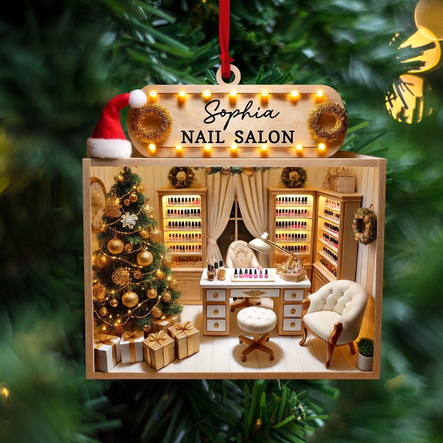 Blisscorners Nail Salon Ornament, Personalized Ornament2D Flat LM2211