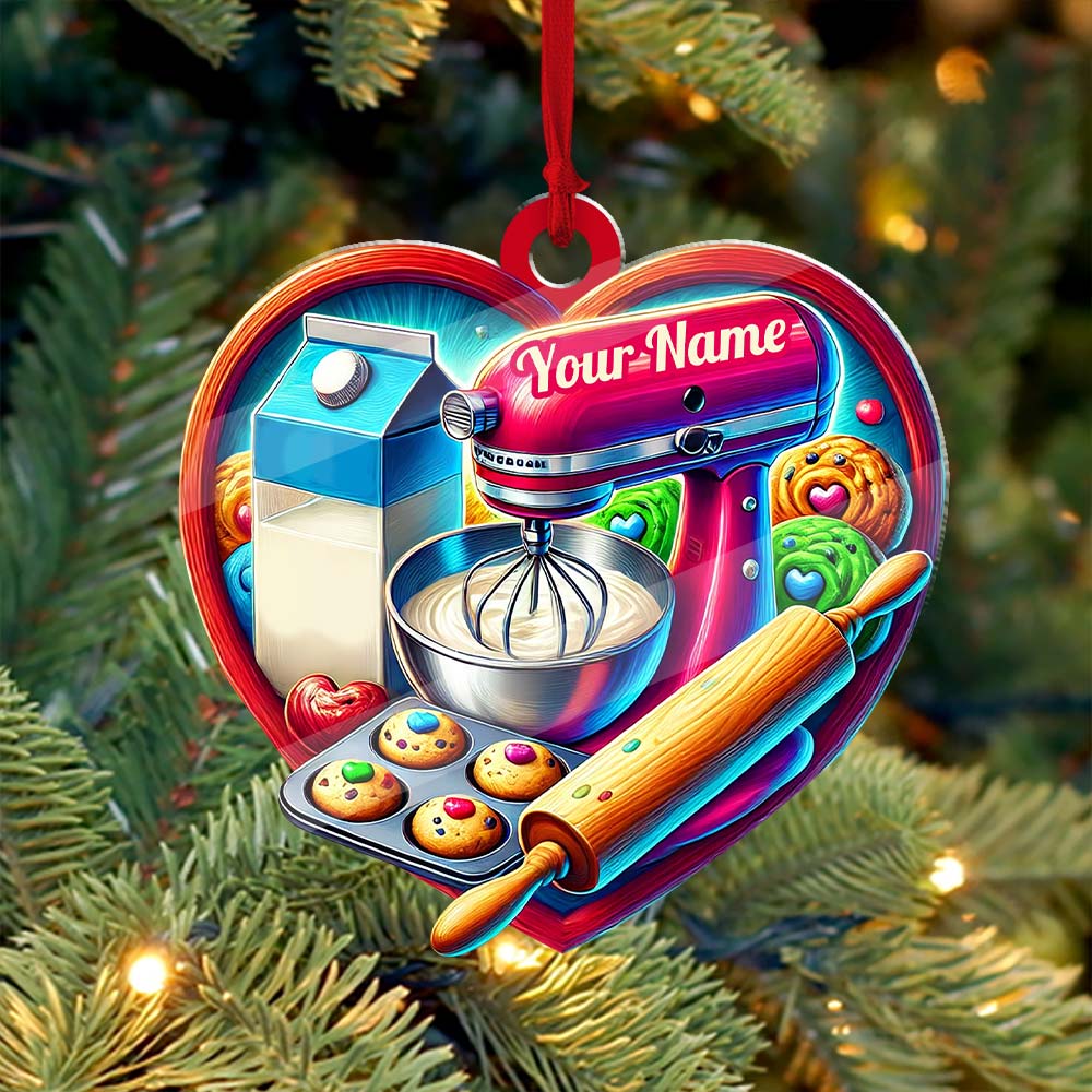 Blisscorners Custom Name Ornament, Baker Heart2D Flat LM2211