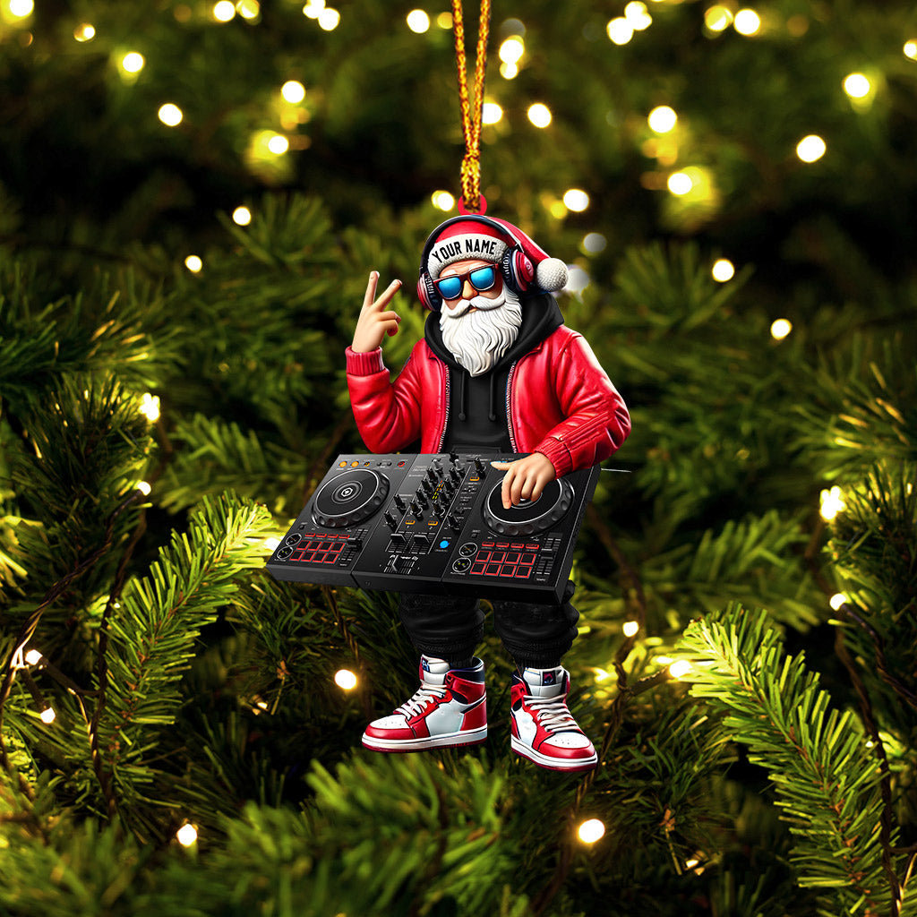 Blisscorners Santa DJ Home Decor Christmas Ornament, Personalized Ornament2D Flat LM2211